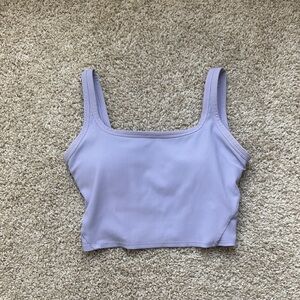 Purple Fitted Crop Tank Top